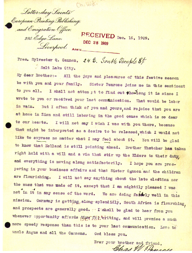 First Presidency Letter Of Jan First Presidency Letter Of Jan